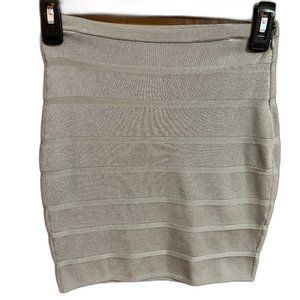 Armani Exchange Silver Stripe Skirt with Side‎ Zipper
